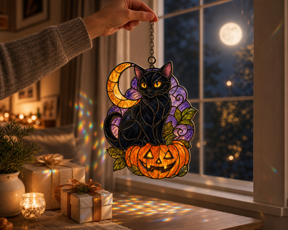 Halloween Acrylic Decor Black Cat Suncatcher