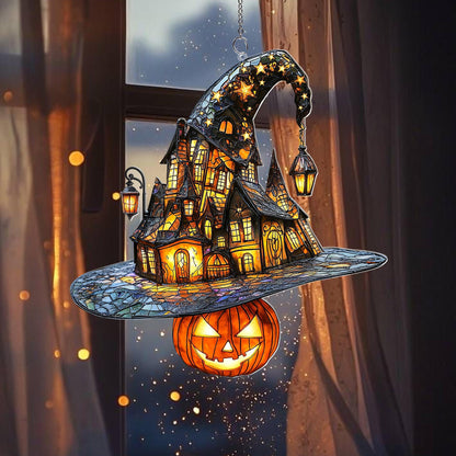 Halloween Acrylic Decor Witch Suncatcher