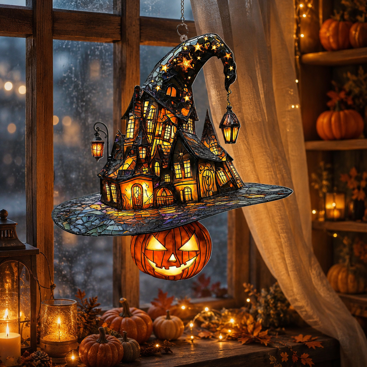 Halloween Acrylic Decor Witch Suncatcher