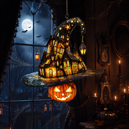 Halloween Acrylic Decor Witch Suncatcher
