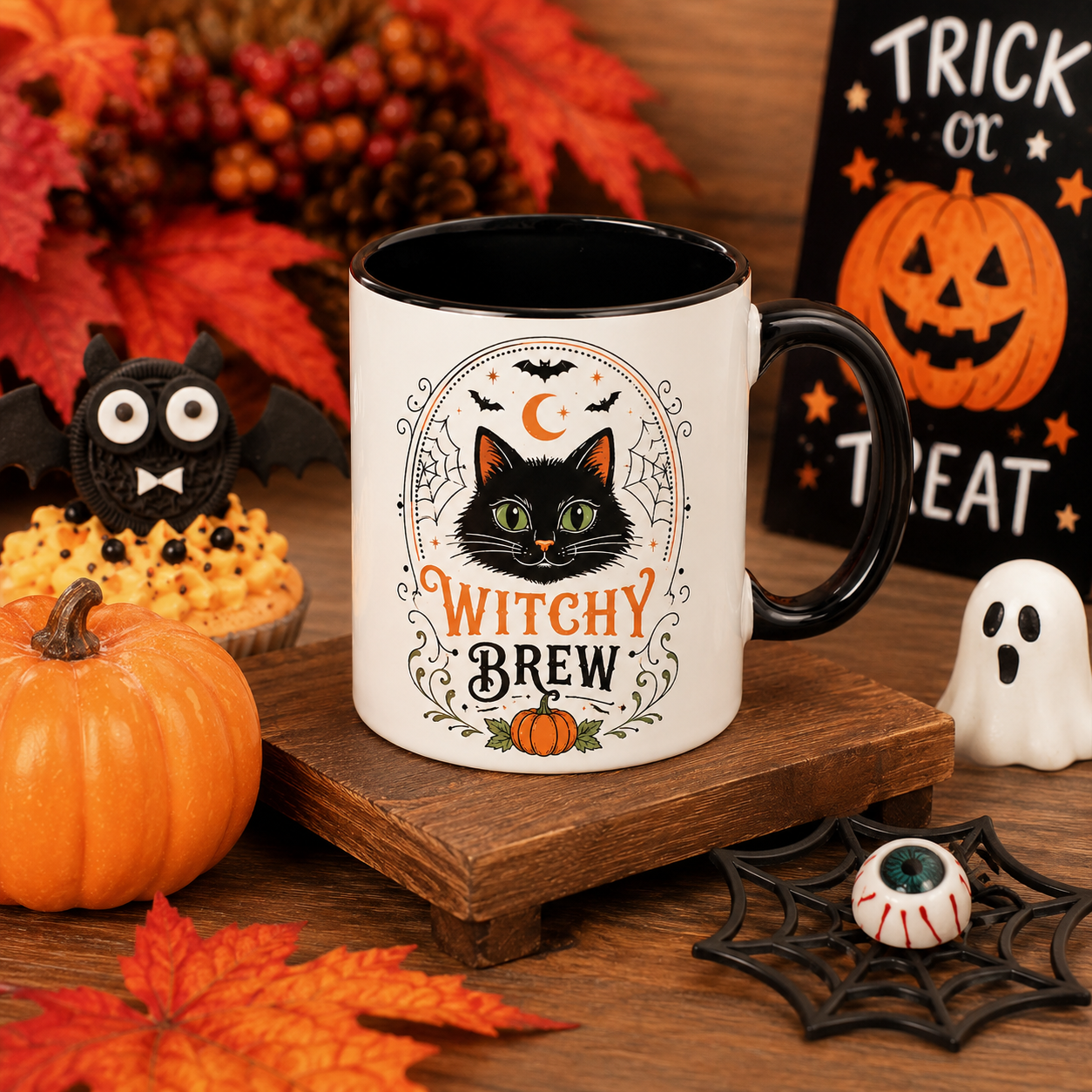 Halloween Black Cat Witchy Brew Ceramic Coffee Mug