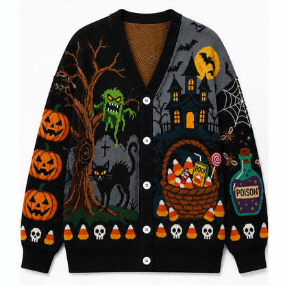 Halloween Haunted House Poison Knit Cardigan