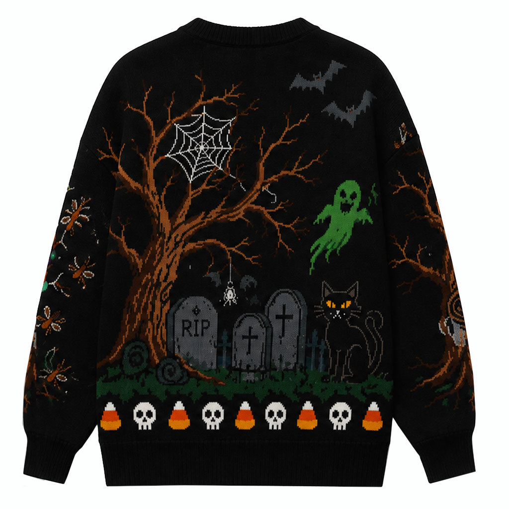 Halloween Haunted House Poison Knit Cardigan