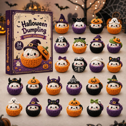HALLOWEEN KICKOFF 40% OFF - Halloween Dumpling Advent Calendar 2026 - 24-Day Festive Countdown, Acrylic Charms Blind Box - Gift For Crochet Lovers AC0HA174