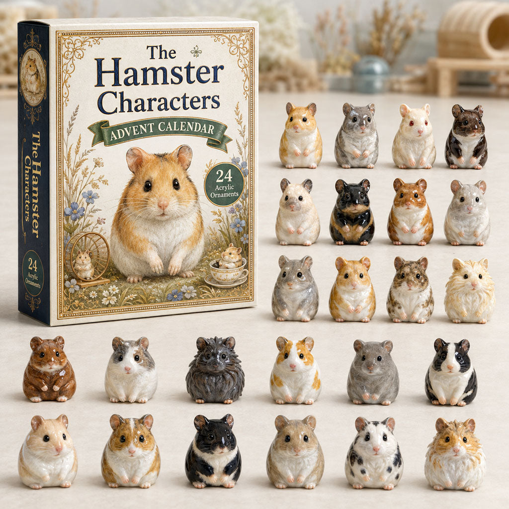 CHRISTMAS KICKOFF 40% OFF - Hamster Characters Advent Calendar 2026 - 24-Day Festive Countdown, Acrylic Charms Blind Box - Gift For Hamster Lovers AC0TH001