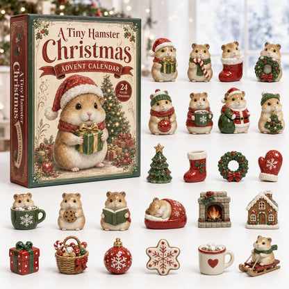 CHRISTMAS KICKOFF 40% OFF - Hamster Chrismast Advent Calendar 2026 - 24-Day Festive Countdown, Acrylic Charms Blind Box - Gift For Hamster Lovers AC0TH006