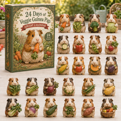 CHRISTMAS KICKOFF 40% OFF - Harvest Guinea Advent Calendar 2026 - 24-Day Festive Countdown, Wooden Charms Blind Box - Gift For Guinea Pig Lovers AC0TH053
