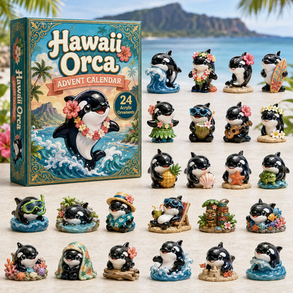 CHRISTMAS KICKOFF 40% OFF - Hawaii Orca Advent Calendar 2026 - 24-Day Festive Countdown, Acrylic Charms Blind Box - Gift For Orca Lovers AC0HA146