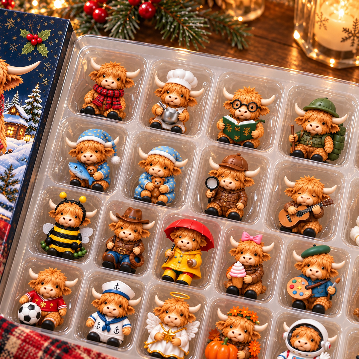 Highland Cow Advent Calendar 2026: 24 Collectible Figures