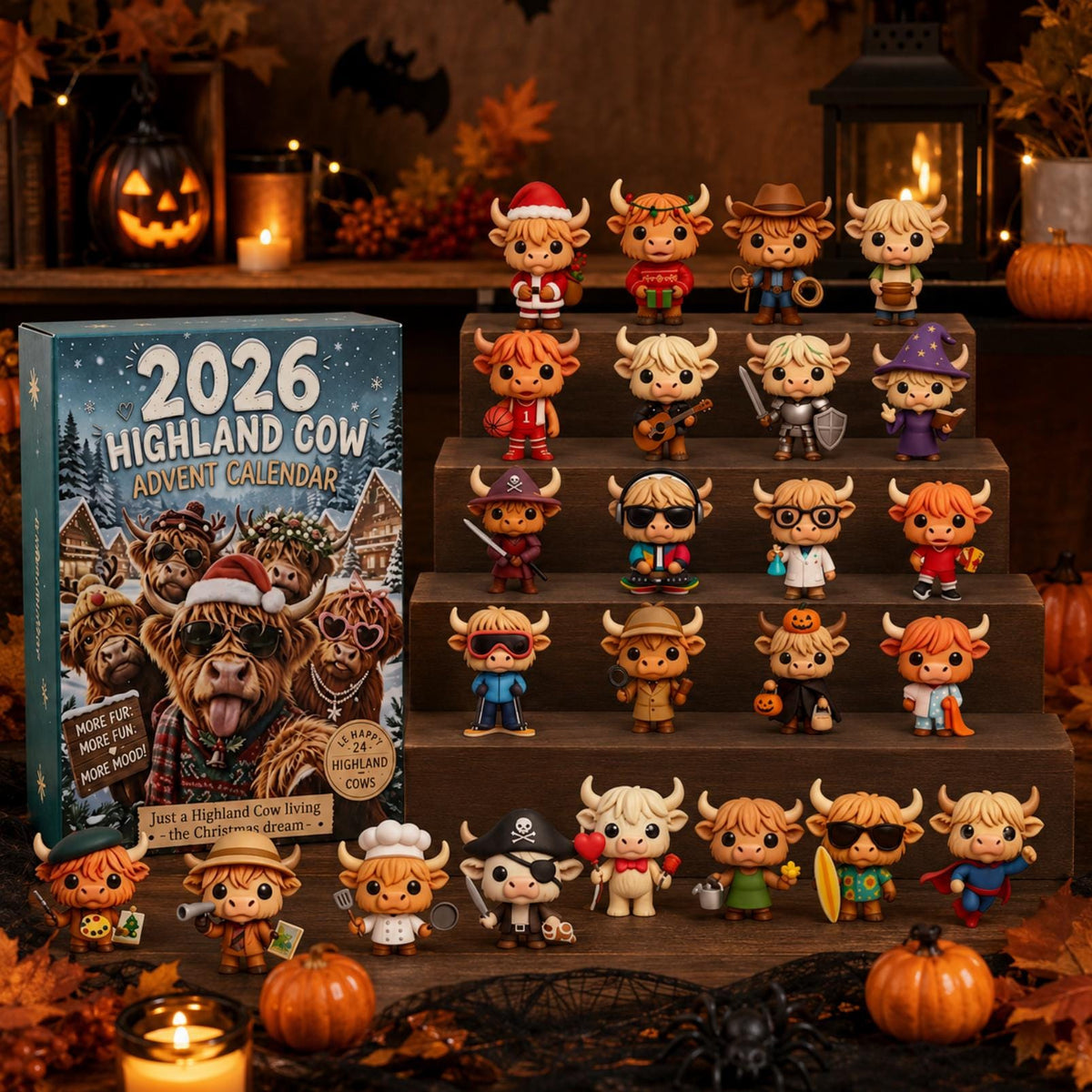 Highland Cow Advent Calendar 2026 24 Figurines