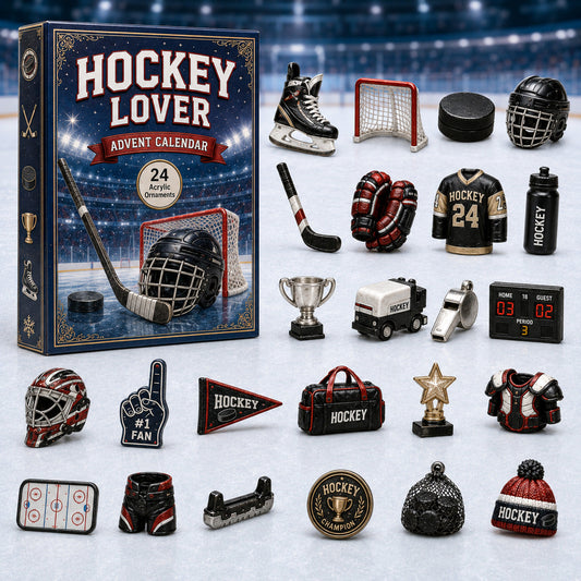 CHRISTMAS KICKOFF 40% OFF - Hockey Lover Advent Calendar 2026 - 24-Day Festive Countdown, Acrylic Charms Blind Box - Gift For Sports Lovers