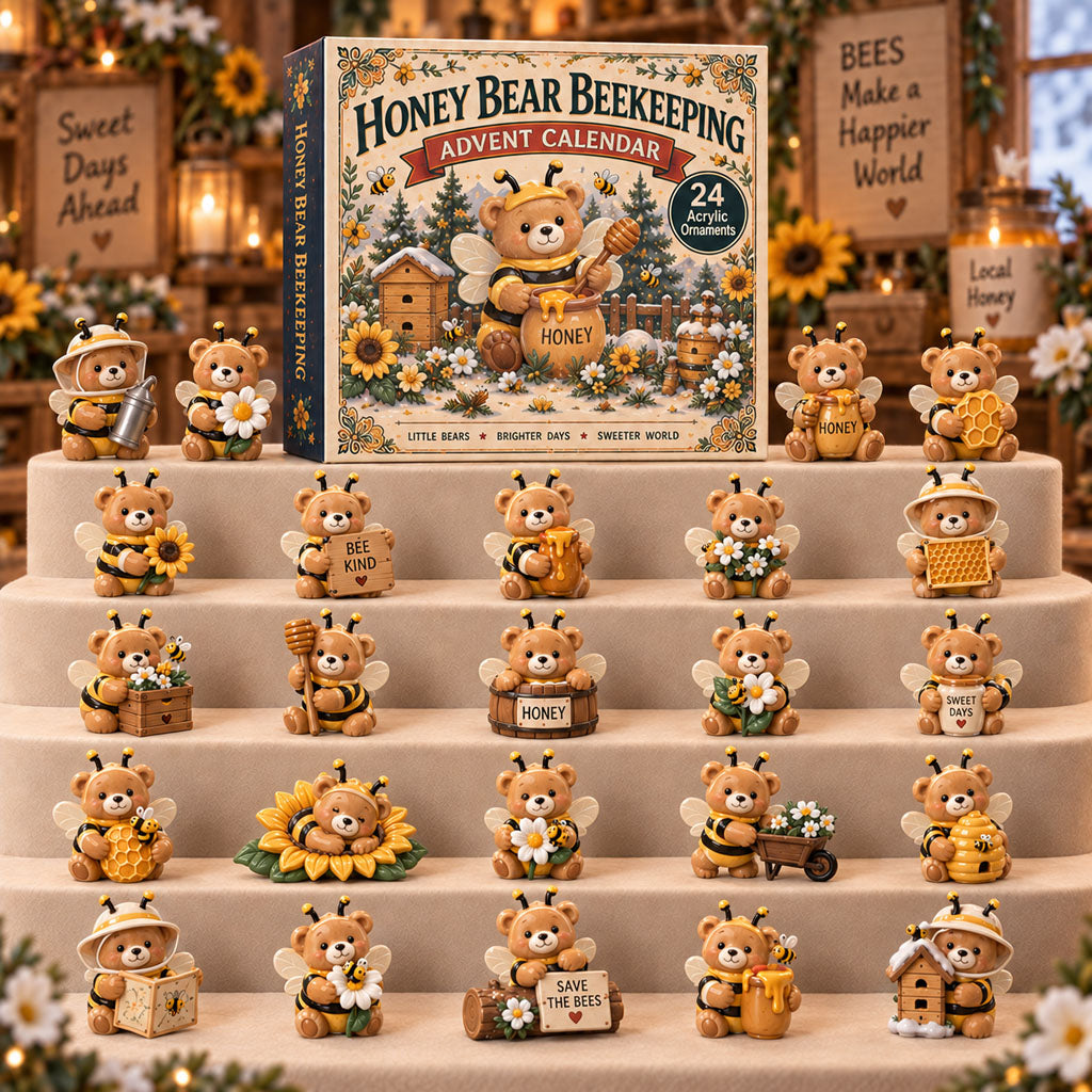 CHRISTMAS KICKOFF 40% OFF - Honey Bear Beekeeping Advent Calendar 2026 - 24-Day Festive Countdown, Acrylic Charms Blind Box - Gift For Beekeeper Lovers AC0TM335
