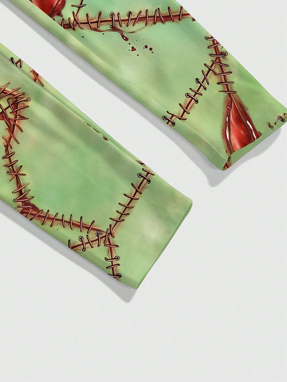 Horror Stitched Blood Splatter Leggings