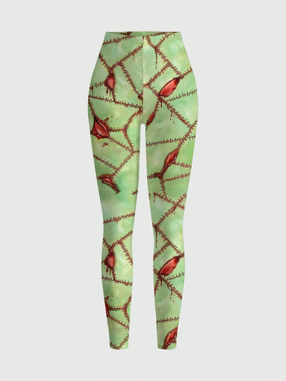 Horror Stitched Blood Splatter Leggings