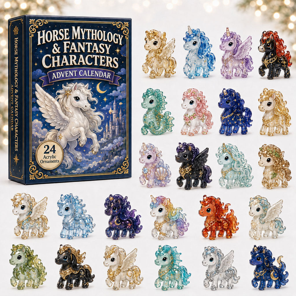 CHRISTMAS KICKOFF 40% OFF - Horse Mythical Advent Calendar 2026 - 24-Day Festive Countdown, Acrylic Charms Blind Box - Gift For Fantasy Lovers AC0HA025