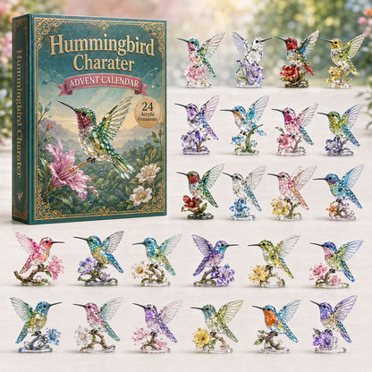CHRISTMAS KICKOFF 40% OFF - Hummingbird Character Advent Calendar 2026 - 24-Day Festive Countdown, Acrylic Charms Blind Box - Gift For Bird Lovers
