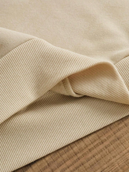 Graphic Striped Trim V-Neck Pullover Sweatshirt for Women