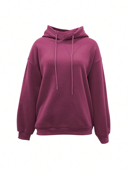 Stylish Hot Pink Letter Print Hooded Sweatshirt for Women | Casual Spring/Fall Pullover