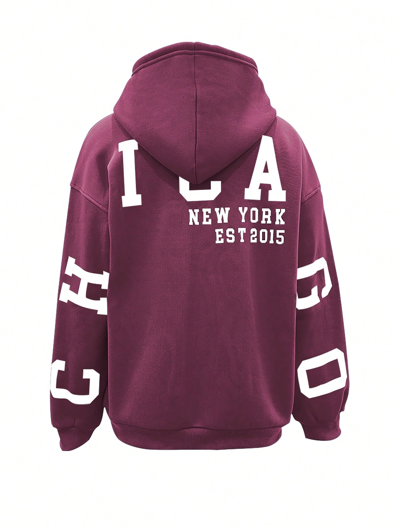 Stylish Hot Pink Letter Print Hooded Sweatshirt for Women | Casual Spring/Fall Pullover