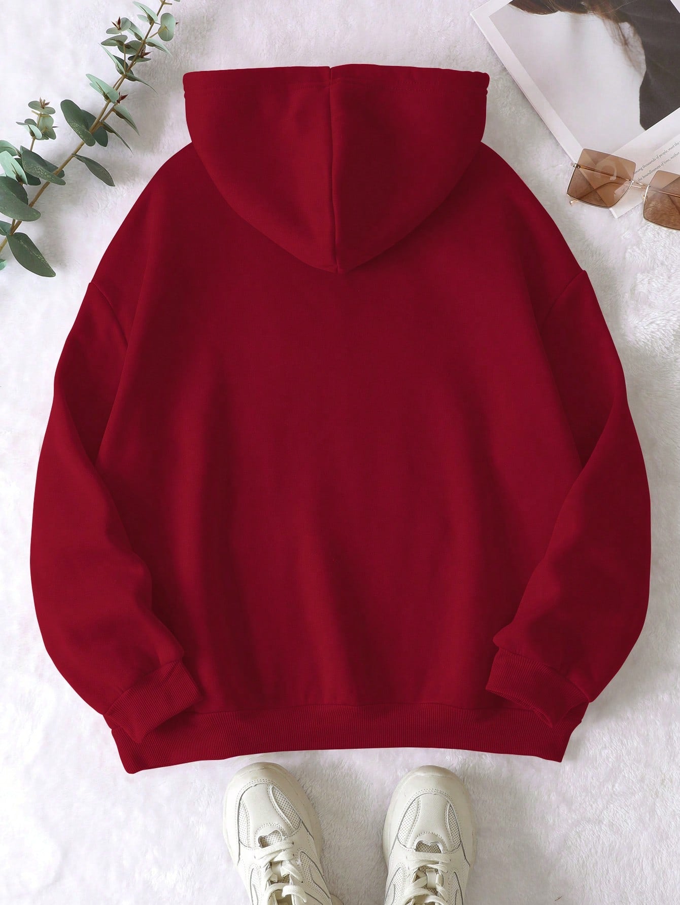 Plus Letter Graphic Pocket Drawstring Thermal Lined Hoodie Cozy Winter & Fall Fashion for Women