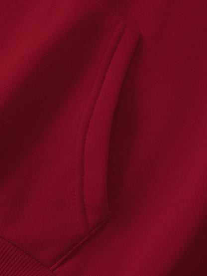 Plus Letter Graphic Pocket Drawstring Thermal Lined Hoodie Cozy Winter & Fall Fashion for Women