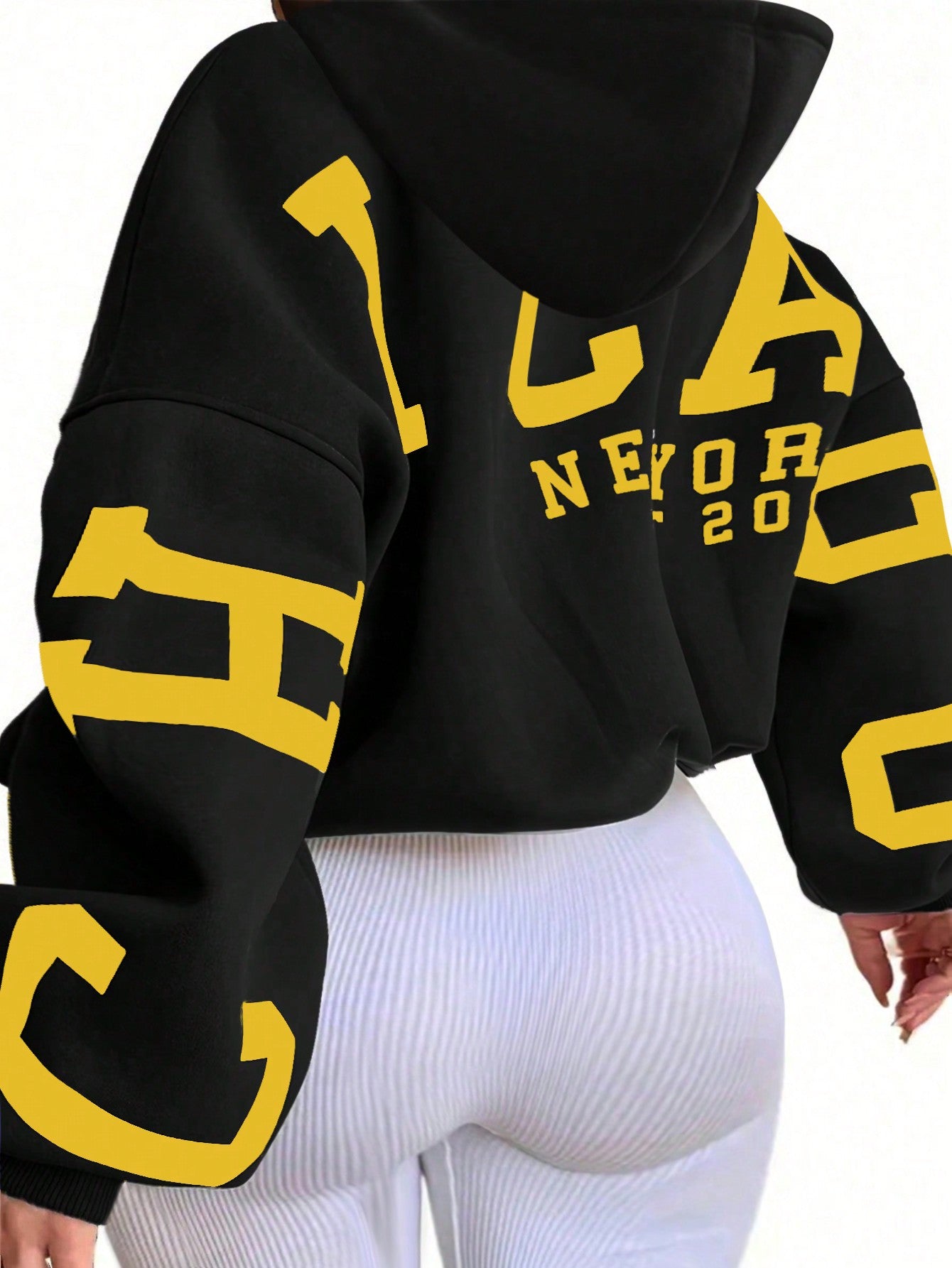 Trendy Letter Graphic Casual Pullover Hoodie for Women Fall & Back-to-School Must-Have