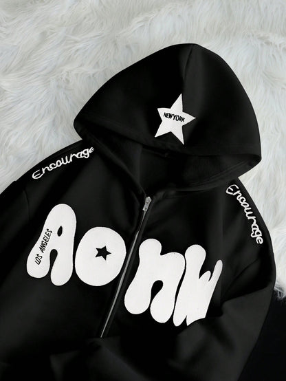 Women’s Casual Embroidered Floral Sweatshirt for Fall & Winter