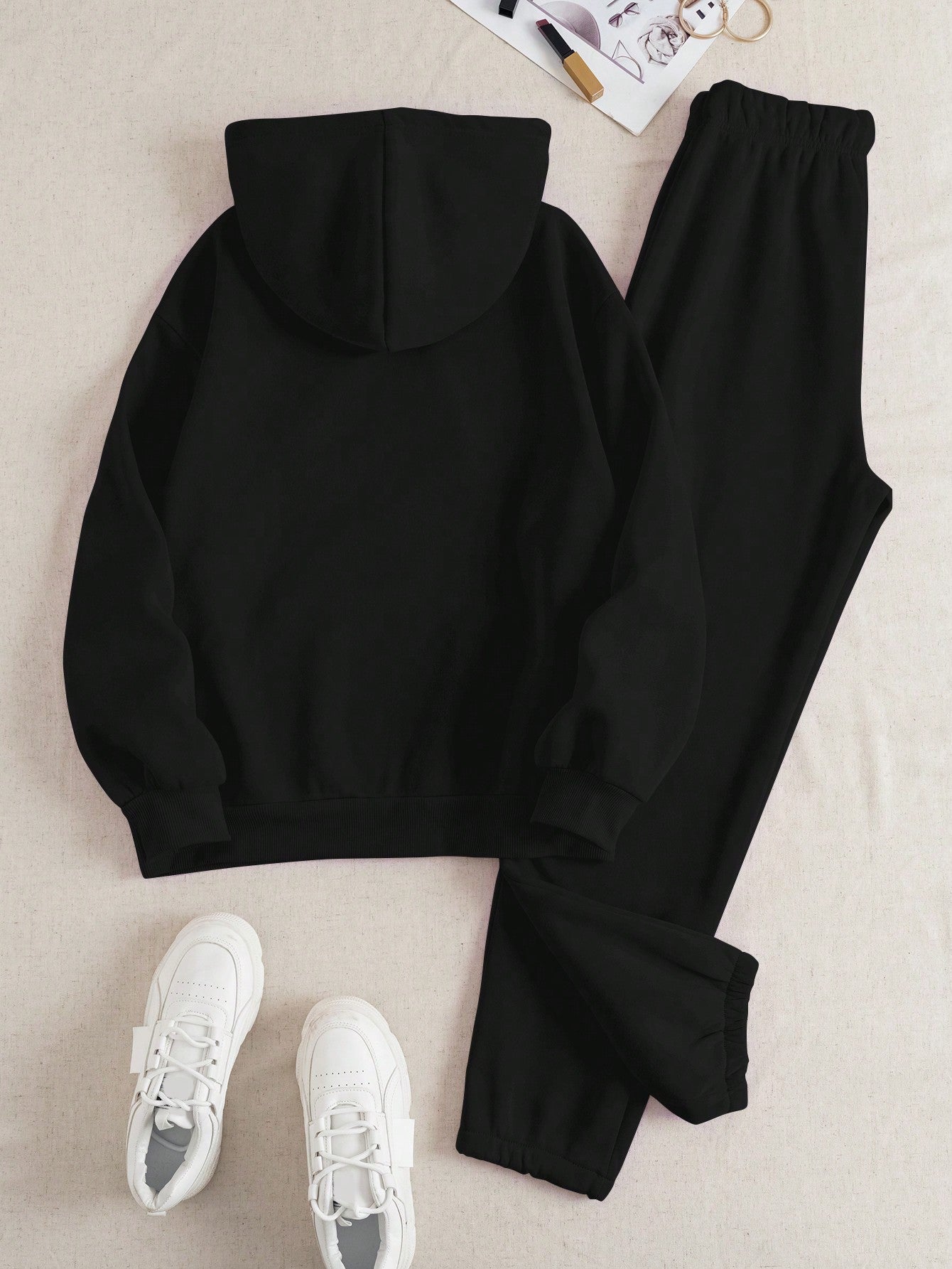 Women’s Casual Letter Print Hoodie and Sweatpants Set