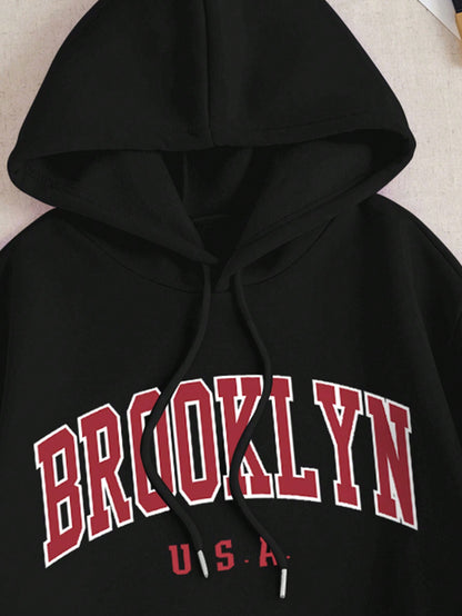 Women’s Casual Letter Print Hoodie and Sweatpants Set