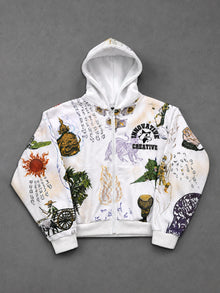 Innovative Creative Art Graphic Zip-Up Hoodie
