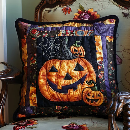 Jack O Lantern Halloween Quilted Pillow Case