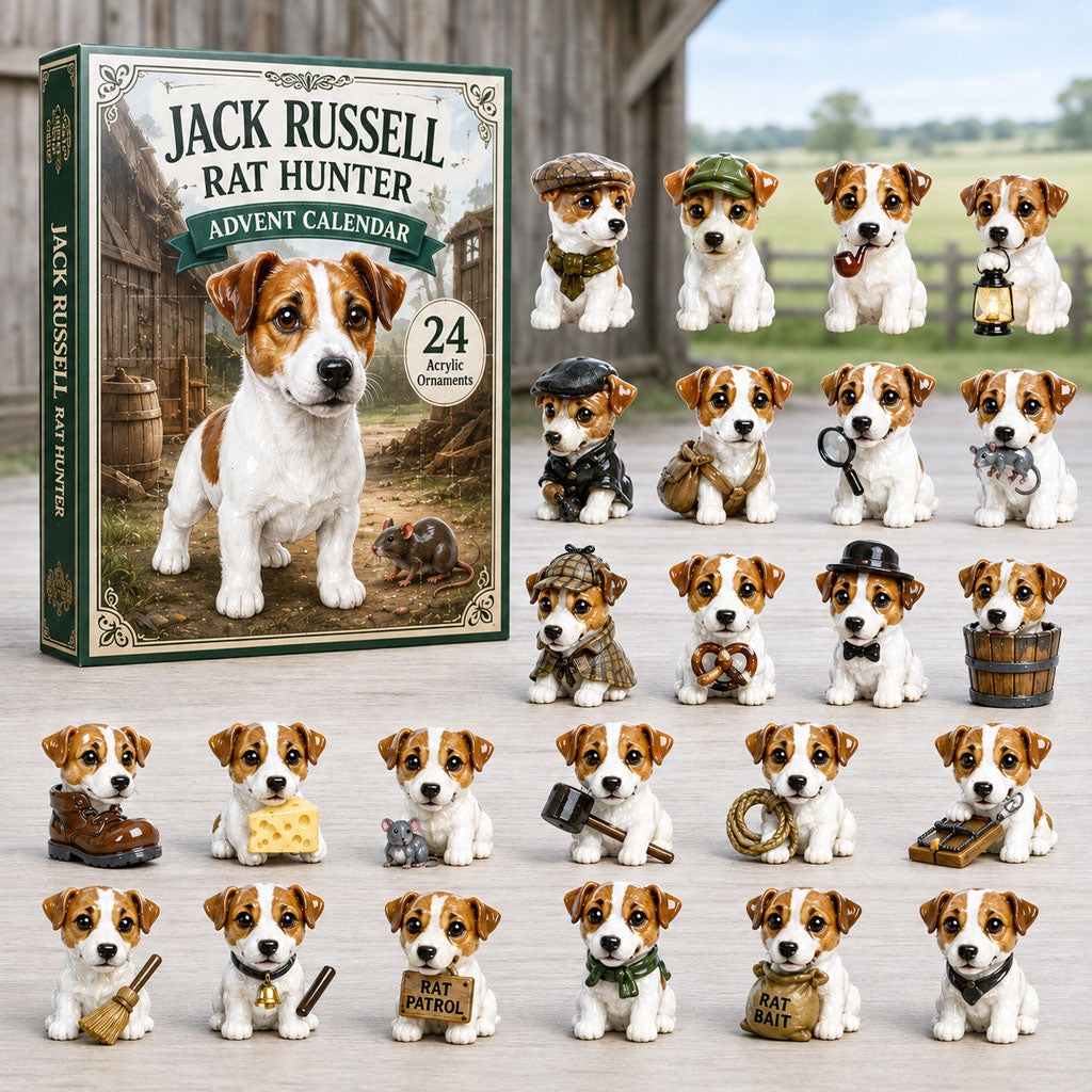 CHRISMAST KICKOFF 40% OFF - Jack Russell Rat Hunter Advent Calendar 2026 - 24-Day Festive Countdown, Acrylic Charms Blind Box - Gift For Jack Russell Lovers AC0HA105