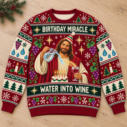 Jesus Birthday Miracle Ugly Christmas Sweater