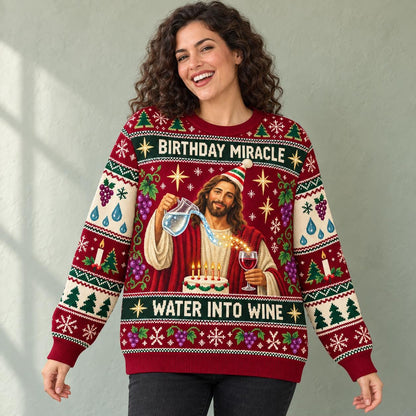 Jesus Birthday Miracle Ugly Christmas Sweater