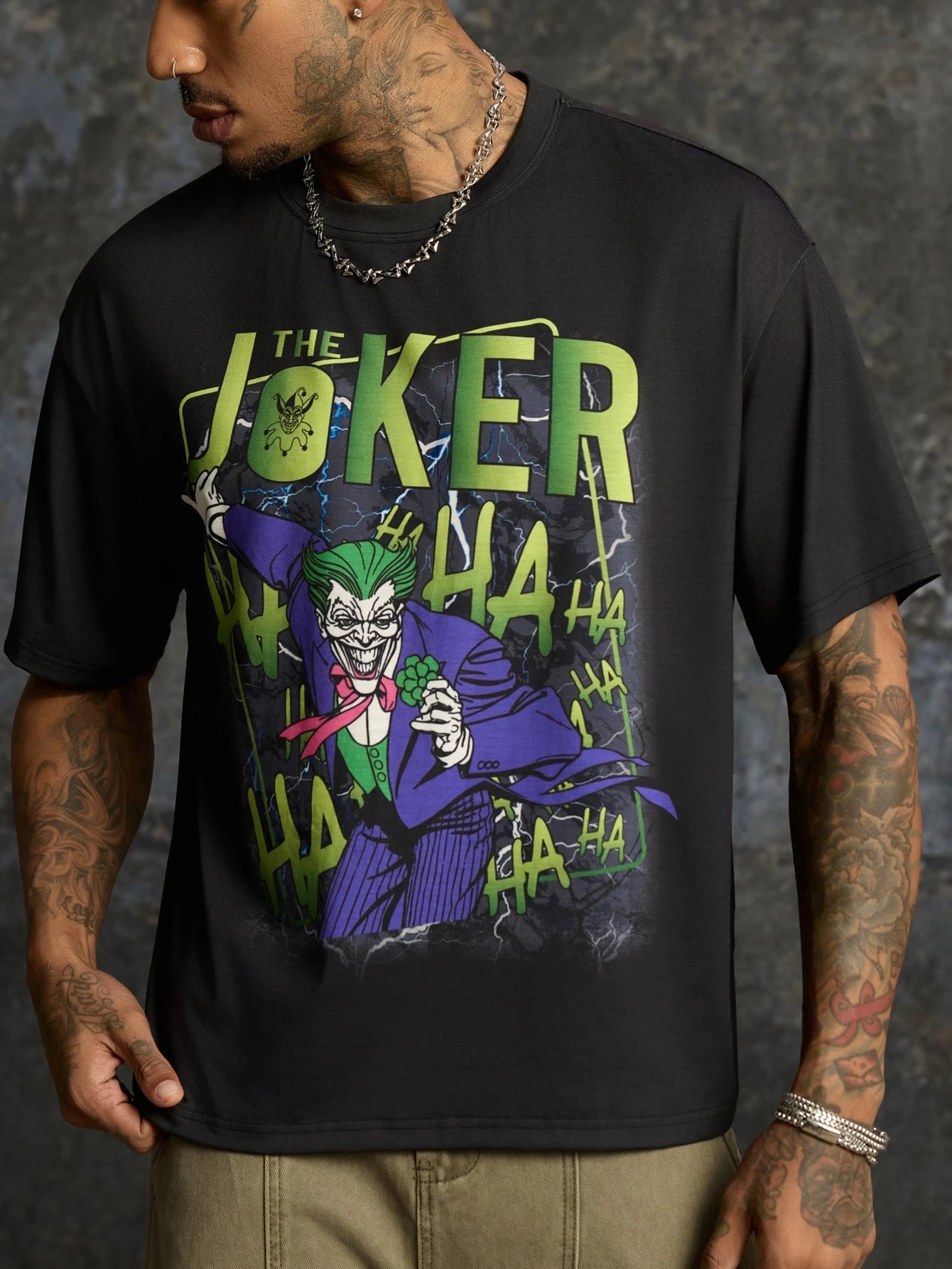 "Joker" mens Crew Neck Casual Versatile Tee
