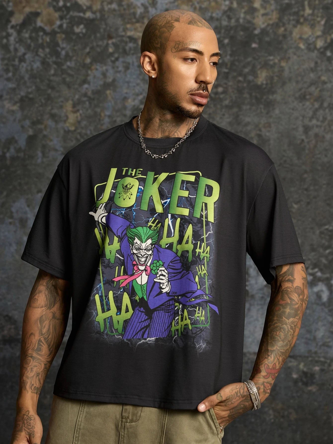 "Joker" mens Crew Neck Casual Versatile Tee