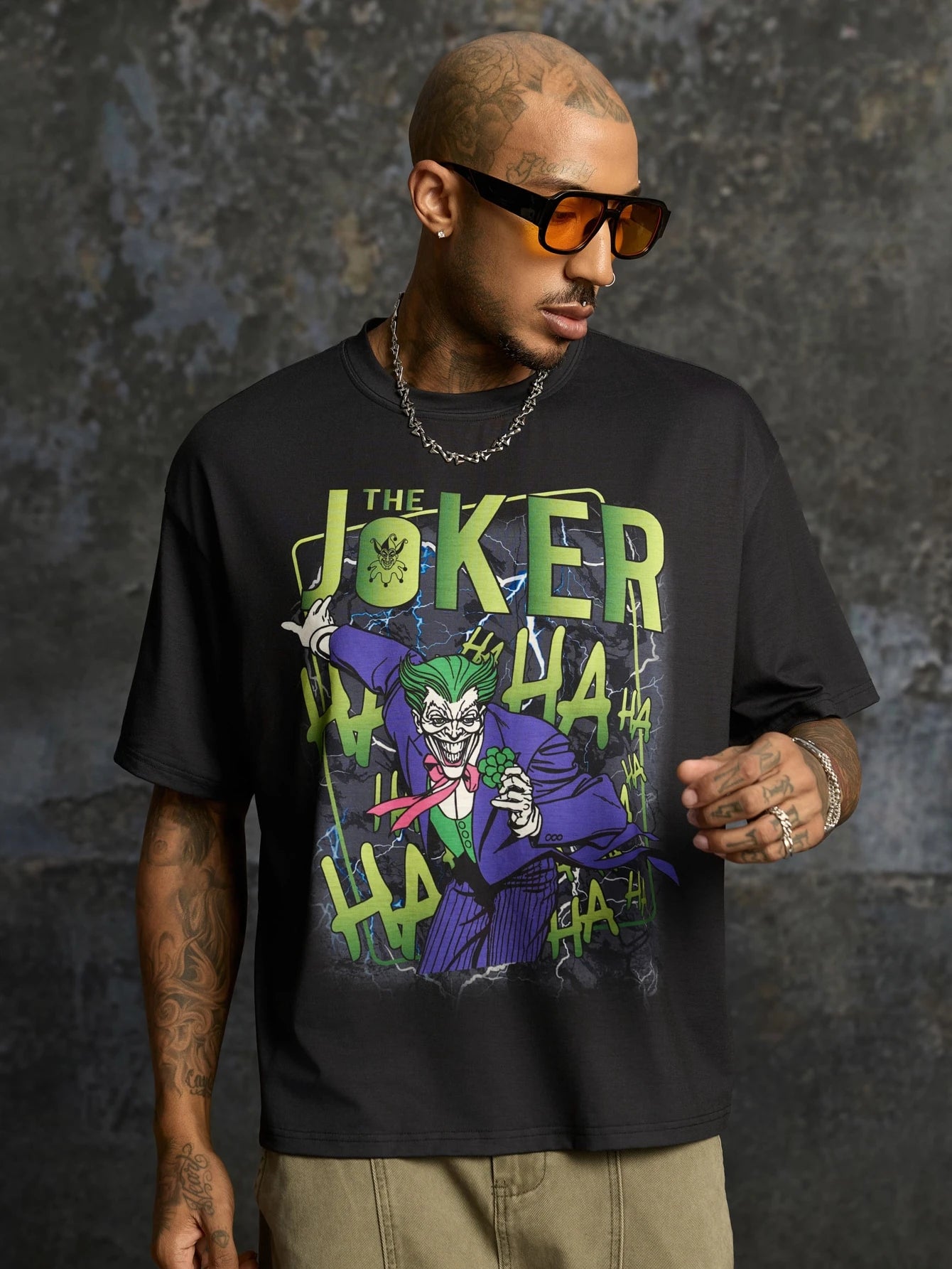 "Joker" mens Crew Neck Casual Versatile Tee