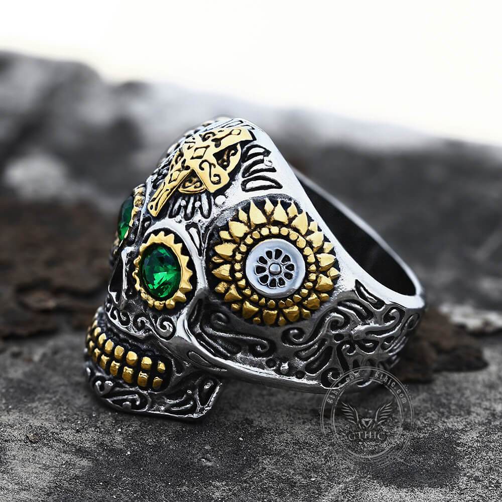 Kapala Stainless Steel Sugar Skull Ring