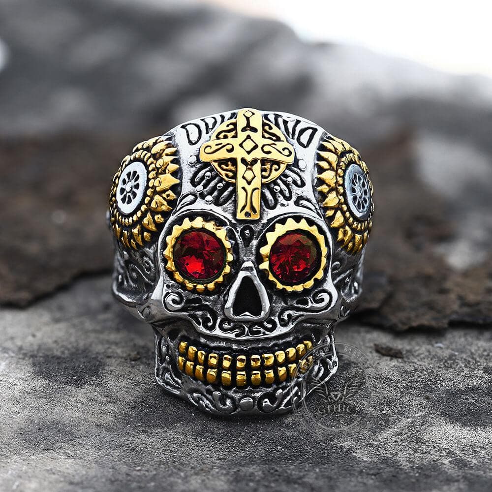 Kapala Stainless Steel Sugar Skull Ring