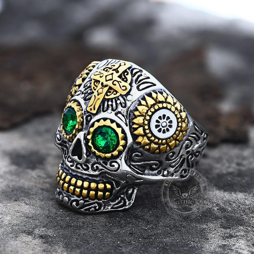 Kapala Stainless Steel Sugar Skull Ring