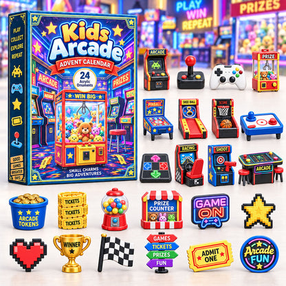 CHRISTMAS KICKOFF 40% OFF - Kids Arcade Advent Calendar 2026 - 24-Day Festive Countdown, Acrylic Charms Blind Box - Gift For Kids Adventure AC0HA300