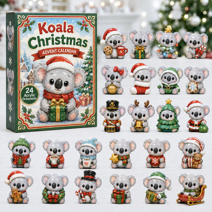 CHRISTMAS KICKOFF 40% OFF - Koala Christmas Advent Calendar 2026 - 24-Day Festive Countdown, Acrylic Charms Blind Box - Gift For Koala Lovers AC0HA141