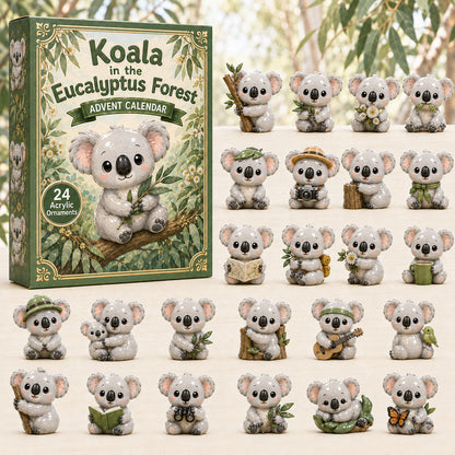 CHRISTMAS KICKOFF 40% OFF - Koala In The Eucalyptus Forest Advent Calendar 2026 - 24-Day Festive Countdown, Acrylic Charms Blind Box - Gift For Koala Lovers AC0HA142