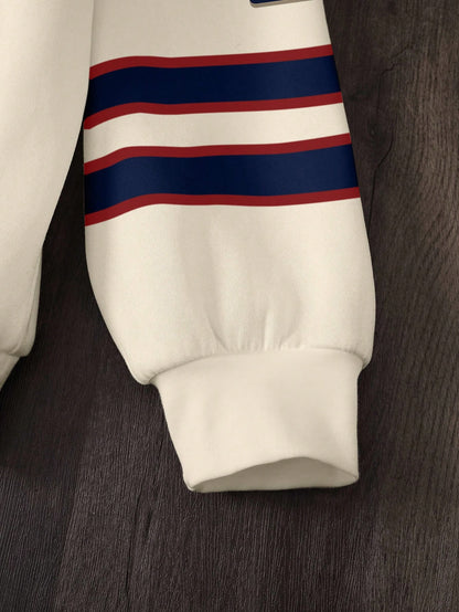 Plus Size Cartoon & Letter Graphic Oversized Sweatshirt Comfy & Trendy Pullover for Women