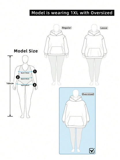 Plus Size Cartoon & Letter Graphic Oversized Sweatshirt Comfy & Trendy Pullover for Women