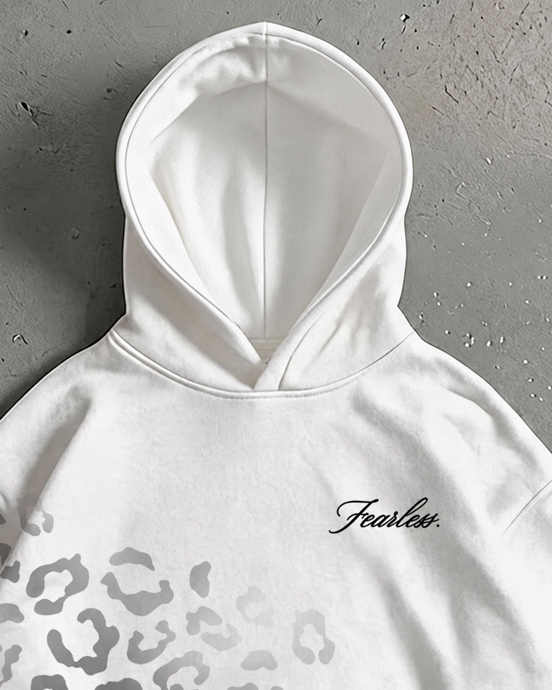 Leopard Print Graphic White Hoodie