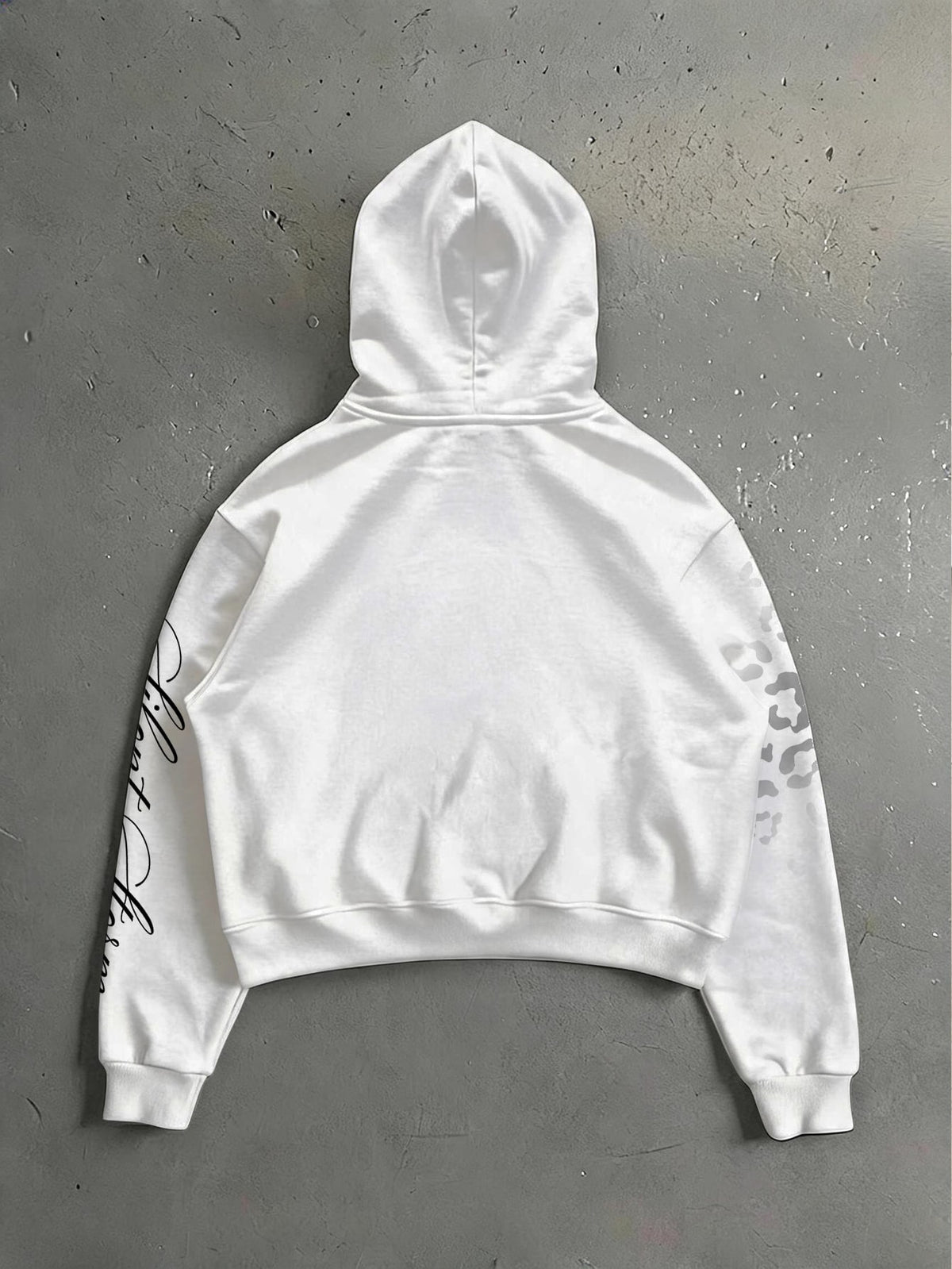 Leopard Print Graphic White Hoodie