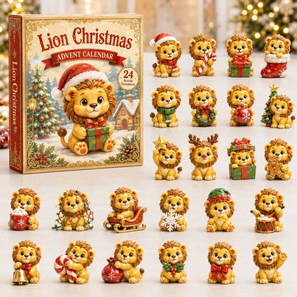 CHRISTMAS KICKOFF 40% OFF - Lion Christmas Advent Calendar 2026 - 24-Day Festive Countdown, Acrylic Charms Blind Box - Gift For Lion Lovers AC0HA126
