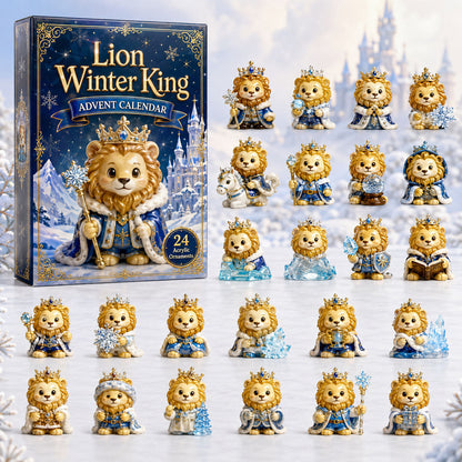 CHRISTMAS KICKOFF 40% OFF - Lion Winter King Advent Calendar 2026 - 24-Day Festive Countdown, Acrylic Charms Blind Box - Gift For Lion Lovers AC0HA130