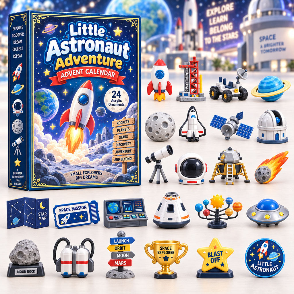 CHRISTMAS KICKOFF 40% OFF - Little Astronaut Adventure Advent Calendar 2026 - 24-Day Festive Countdown, Acrylic Charms Blind Box - Gift For Kids Adventure AC0HA302